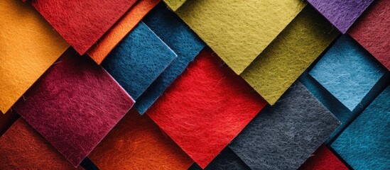 Aufkleber - Image capturing the colorful felt textures arranged together in a visually appealing composition with ample copy space image