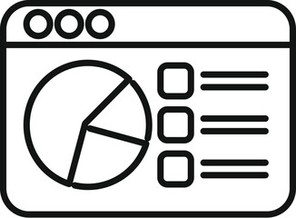 Poster - website is displaying analytics, represented by a pie chart and data points, highlighting online per