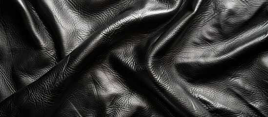 Leinwandbilder - Texture and background of black leather with copy space image