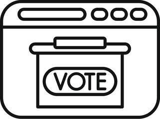 Poster - online voting ballot box on website for internet election day