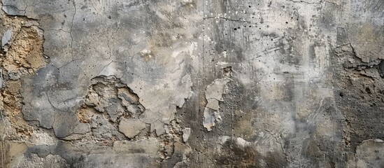 Poster - Detailed close up shot of a vacant weathered textured wall providing an ideal blank concrete surface for featuring a copy space image