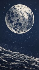 Wall Mural - Mystical moonlit night sky