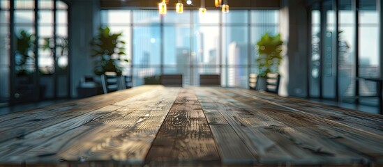 Poster - Blurry office background with a table top copy space image