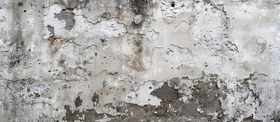Poster - A close up of a grungy grey cement surface resembling old dirty white and gray rough concrete stone wall suitable as a backdrop with copy space image
