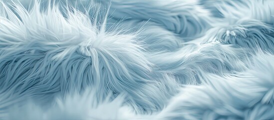 Fototapete - Close up of a fake fur texture in a serene light blue shade ideal as a background for decoration with ample copy space image