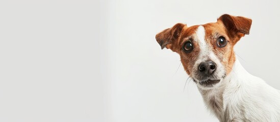 Poster - Dog of a specific breed shown in a photograph with empty space around it on a white background for a copy space image
