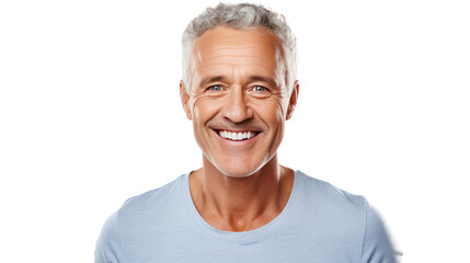 Portrait of a smiling African American man with a beard isolated on white background.