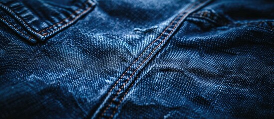 Aufkleber - Texture of classic blue jeans in a copy space image