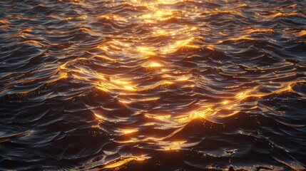 Poster - Golden Water Ripples.