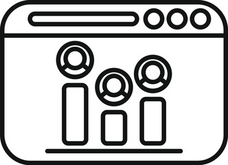 Poster - simple line icon style illustration representing user engagement growing on a website