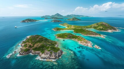 Tropical Islands Aerial View.