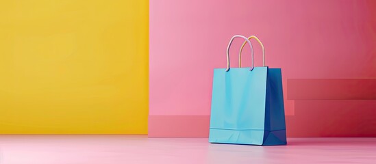 Aufkleber - Colorful paper shopping bag creating a shopping concept with copy space image