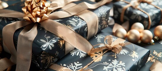 Fototapete - Close up of wrapping paper for gift wrapping with copy space image