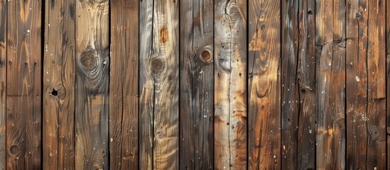 Aufkleber - Aged wooden panels with a grungy brown background texture for use as a background in designs or to create copy space images