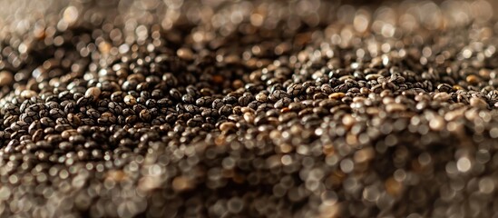Aufkleber - Close up shot of chia seeds on a pristine background with copy space image available