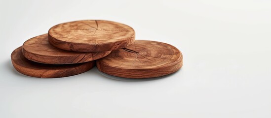 Poster - Coasters placed on a white backdrop with copy space image