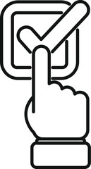 Poster - finger is clicking a checkbox icon, representing online voting