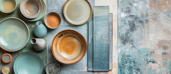 Poster - A color palette mood board for decor and interior design with copy space image