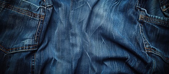 Aufkleber - Texture of classic blue jeans in a copy space image