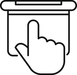 Poster - hand with index finger extended is touching a smartphone screen