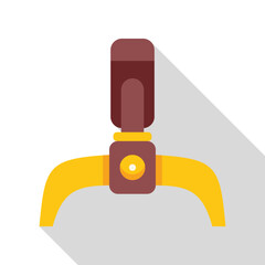 Poster - Robotic arm picking up an object, in flat design with long shadow