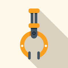 Poster - robotic arm gripper holding, using artificial intelligence, flat design icon with long shadow