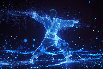 Poster - The Digital Warrior's Crystalline Karate Stance