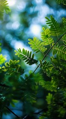 Wall Mural - A tree with green leaves.