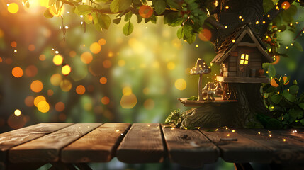 Canvas Print - Empty old wooden table background