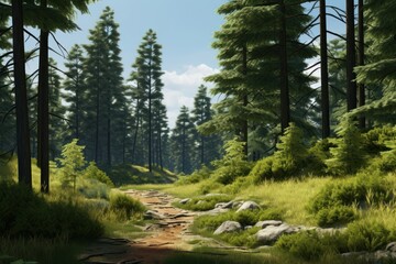 Poster - Landscape forest wilderness outdoors. .