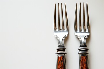 Two Silver Forks with Wooden Handles