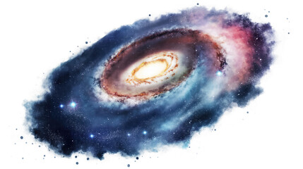 Wall Mural - a galaxy isolated on transparent white background, clipping path