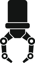 Poster - Robotic arm gripper holding object icon in simple style isolated on white background