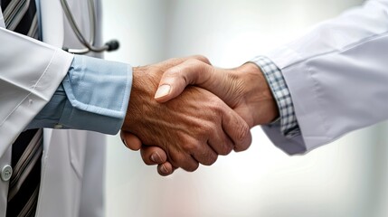 Poster - A doctor shaking hands with a patient, symbolizing trust and care in health insurance. 