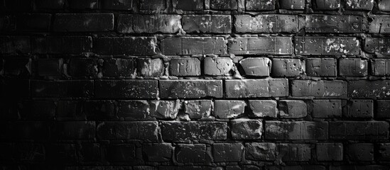 Poster - Background of a brick wall with black and grey color tones suitable for copy space image