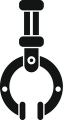 Poster - black silhouette icon of a robotic arm gripping, perfect for industrial and technology designs