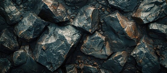 Poster - Background featuring texture of dark rocks with copy space image