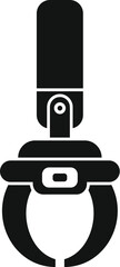 Poster - robotic arm claw gripper holding component silhouette icon, automation industry concept
