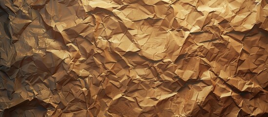 Poster - Texture of crumpled brown paper providing a backdrop with copy space image