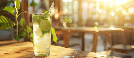 Aufkleber - Background of cafe setting with a Mojito copy space image