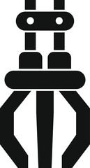 Poster - simple black icon of a robot arm holding an invisible object