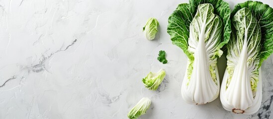 Poster - Chinese cabbage on a blank white backdrop with copy space for text or design