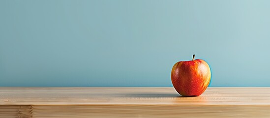 Poster - An apple placed on a table with ample copy space image provides a simple yet visually appealing setting