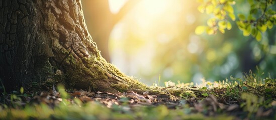 Poster - Display your items on an empty tree trunk with copy space image