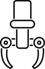 Poster - Industrial robot arm with a gripping mechanism holding a tool, representing automation and manufacturing technology