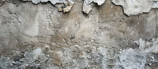 Poster - Detailed close up shot of a vacant weathered textured wall providing an ideal blank concrete surface for featuring a copy space image