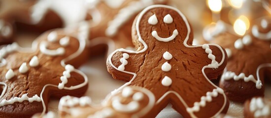 Poster - Delicious homemade gingerbread treats sweet delicacies that are simply delightful. Creative banner. Copyspace image