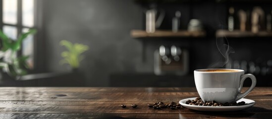 Aufkleber - Coffee cafe serving black coffee with a copy space image