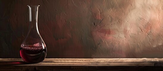 Poster - A carafe of red wine sits on the table with an empty space for text or images next to it. Creative banner. Copyspace image