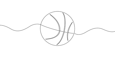 Basketball ball continuous line drawing vector illustration. Vector illustration